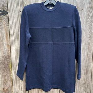 ST JOHN BASICS Navy Santana Knit Blue Sweater Women’s 4
